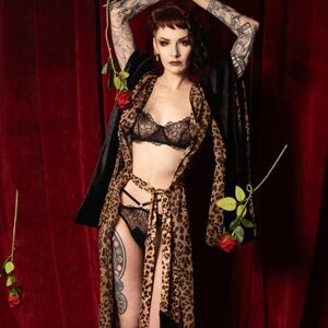 ENTICING OPULENCE LEOPARD ROBE  CURRENT MOOD Dolls Kill NWT